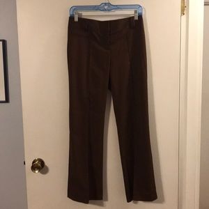 BCBG Max Azaria flat front brown trousers.
